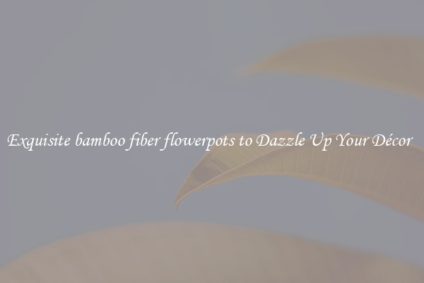 Exquisite bamboo fiber flowerpots to Dazzle Up Your Décor  