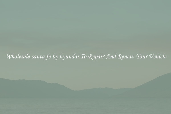 Wholesale santa fe by hyundai To Repair And Renew Your Vehicle