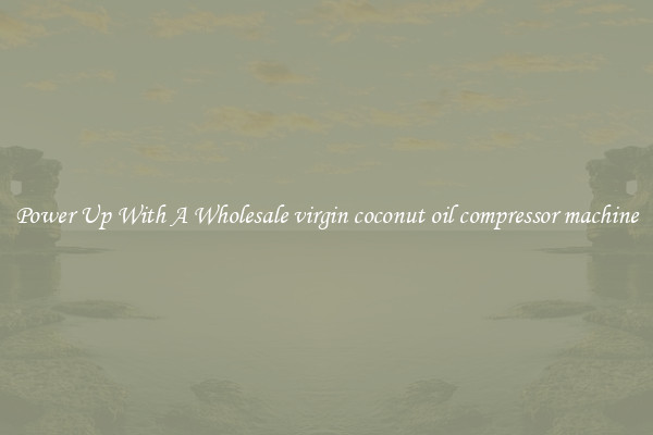 Power Up With A Wholesale virgin coconut oil compressor machine