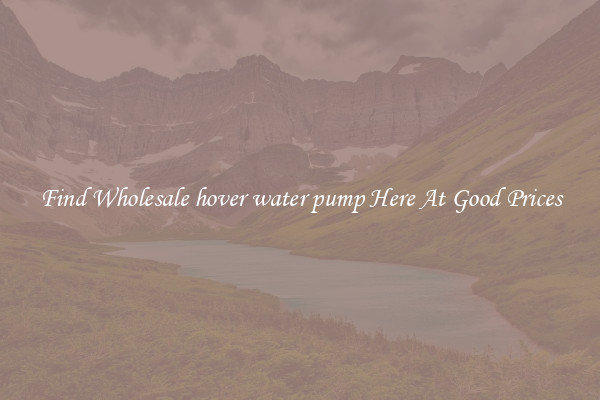 Find Wholesale hover water pump Here At Good Prices