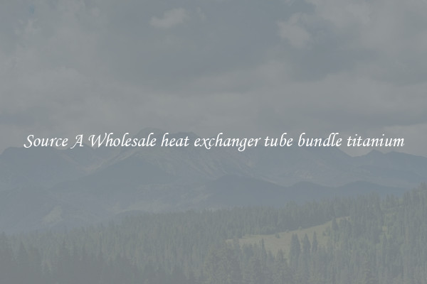 Source A Wholesale heat exchanger tube bundle titanium