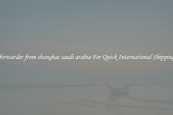 forwarder from shanghai saudi arabia For Quick International Shipping