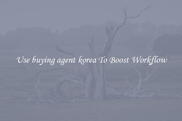 Use buying agent korea To Boost Workflow