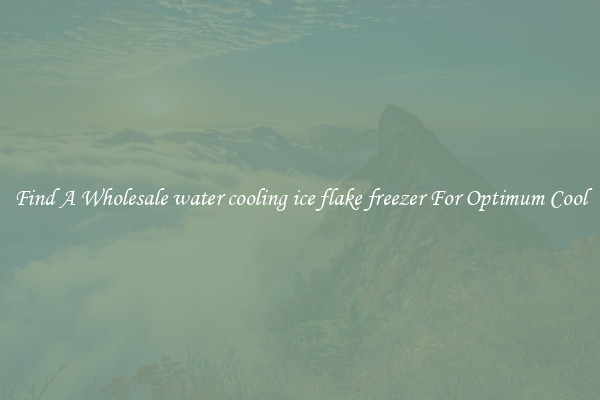 Find A Wholesale water cooling ice flake freezer For Optimum Cool
