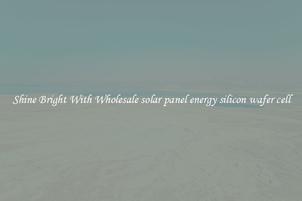 Shine Bright With Wholesale solar panel energy silicon wafer cell